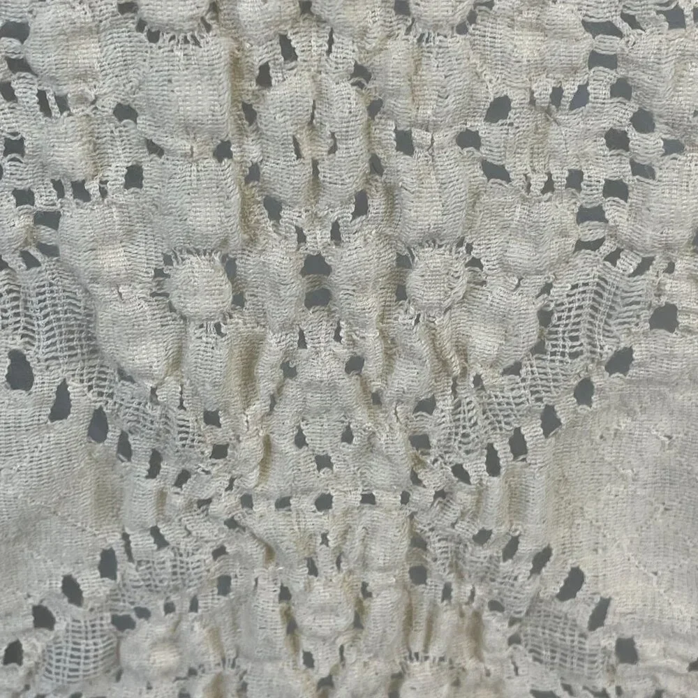 Free‎ People Womens Crochet Lace Boho Top Size S Ivory Long Sleeve Cowgirl Comfy